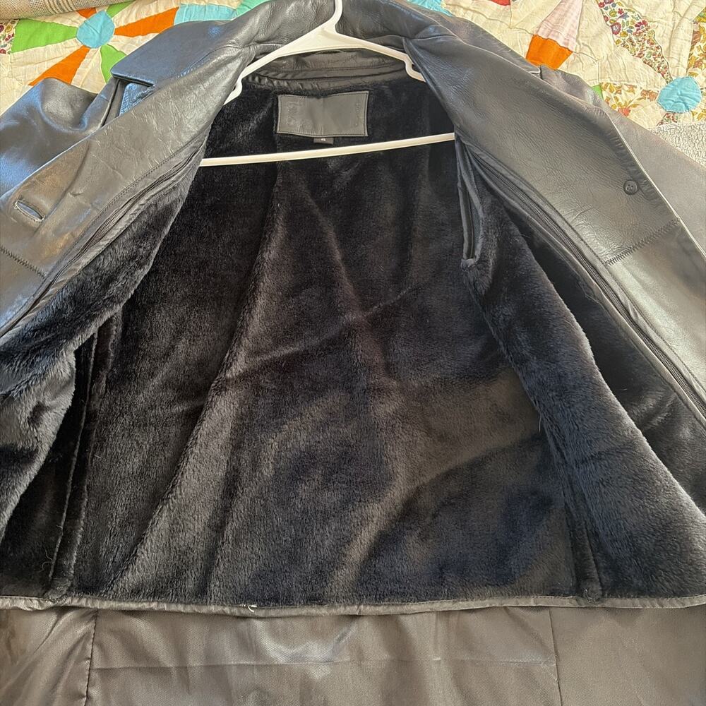 Ambition New York Women's Black Leather Jacket S Zip Front Removable Lining Moto - Picture 8 of 13